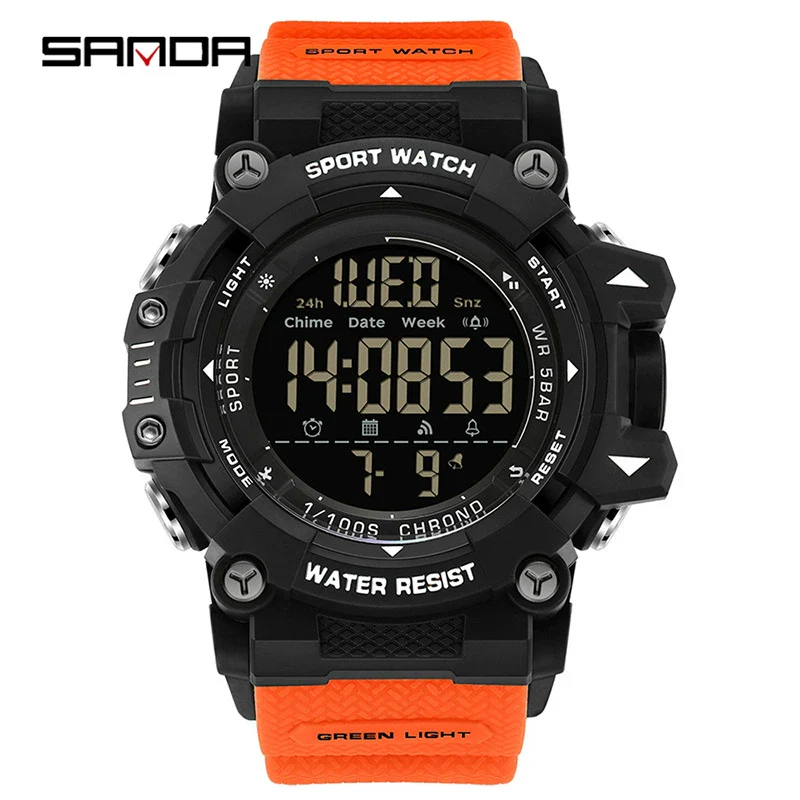 Outdoor Sports Waterproof Electronic Watch For Teenagers Acrylic Mirror Abs Case Tpu Strap Round Dial Highend Style - Image 11