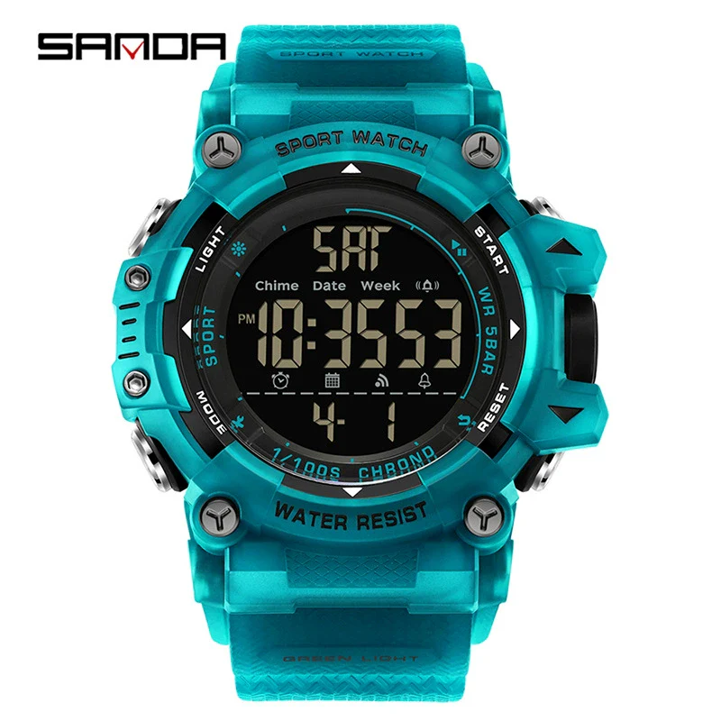 Outdoor Sports Waterproof Electronic Watch For Teenagers Acrylic Mirror Abs Case Tpu Strap Round Dial Highend Style - Image 16