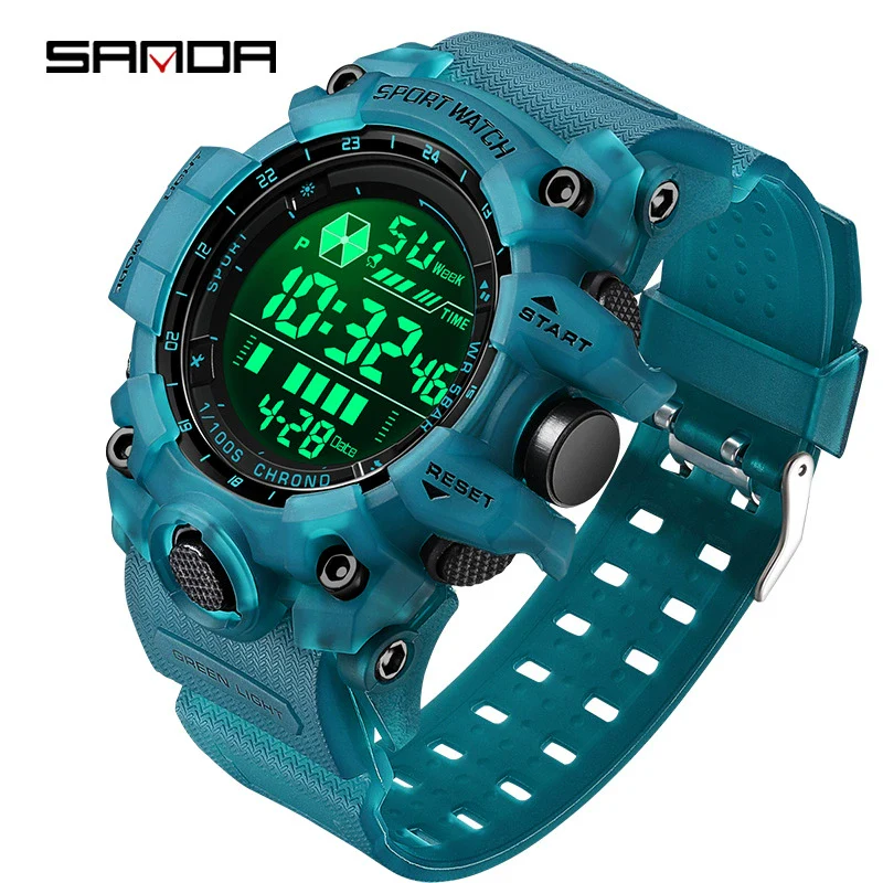 Outdoor Sports Waterproof Electronic Watch For Teenagers Acrylic Mirror Abs Case Tpu Strap Round Dial Highend Style - Image 2
