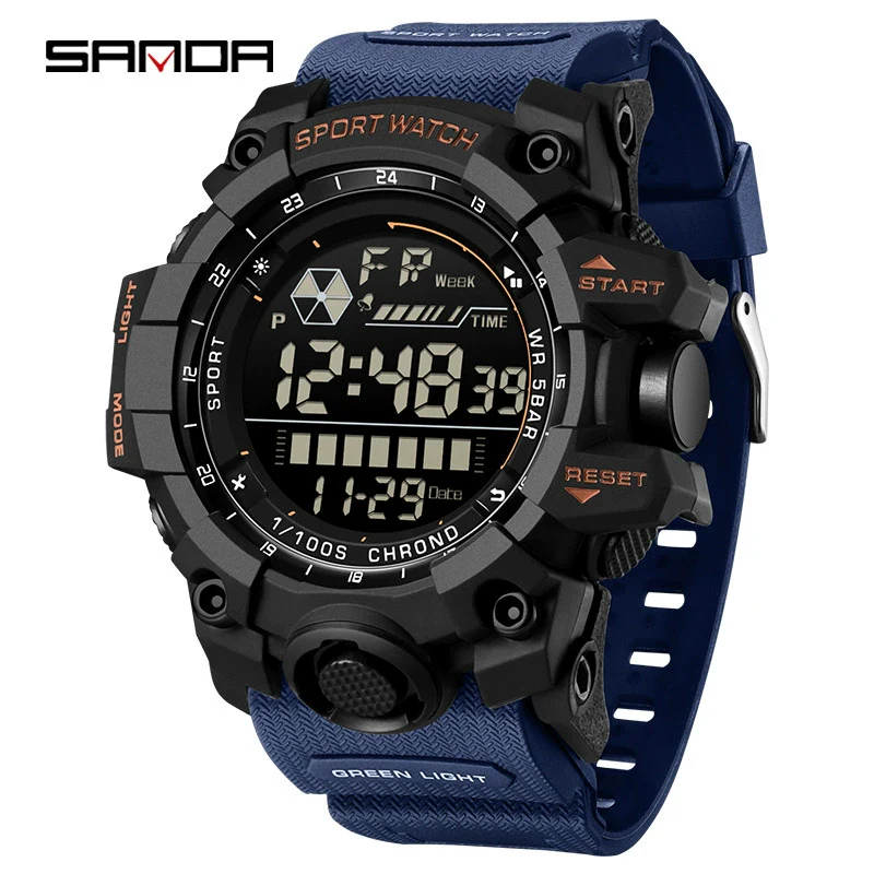 Outdoor Sports Waterproof Electronic Watch For Teenagers Acrylic Mirror Abs Case Tpu Strap Round Dial Highend Style - Image 5