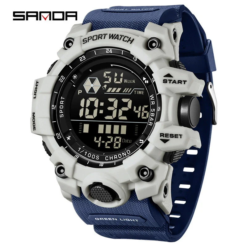 Outdoor Sports Waterproof Electronic Watch For Teenagers Acrylic Mirror Abs Case Tpu Strap Round Dial Highend Style - Image 7