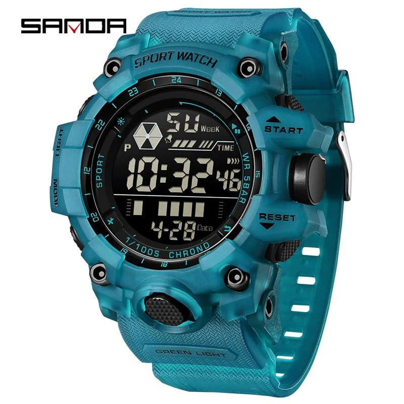Outdoor Sports Waterproof Electronic Watch For Teenagers Acrylic Mirror Abs Case Tpu Strap Round Dial Highend Style - Image 9