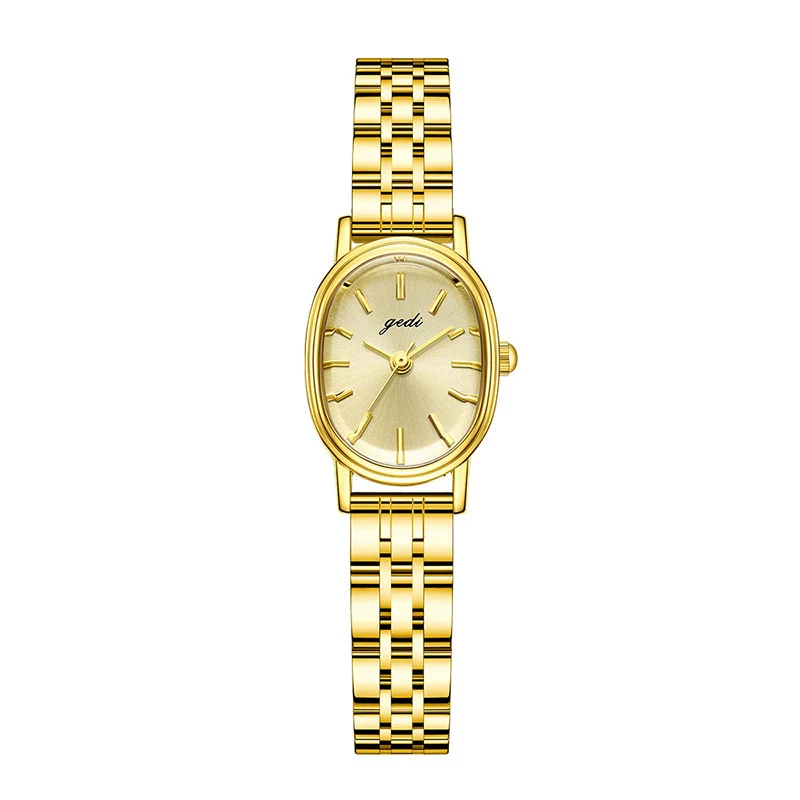 Oval Alloy Band Quartz Watch For Women Light Luxury Retro Style - Image 5