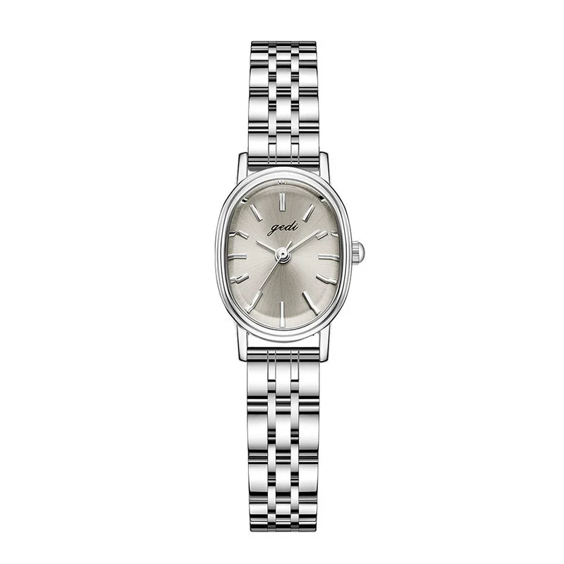 Oval Alloy Band Quartz Watch For Women Light Luxury Retro Style - Image 9