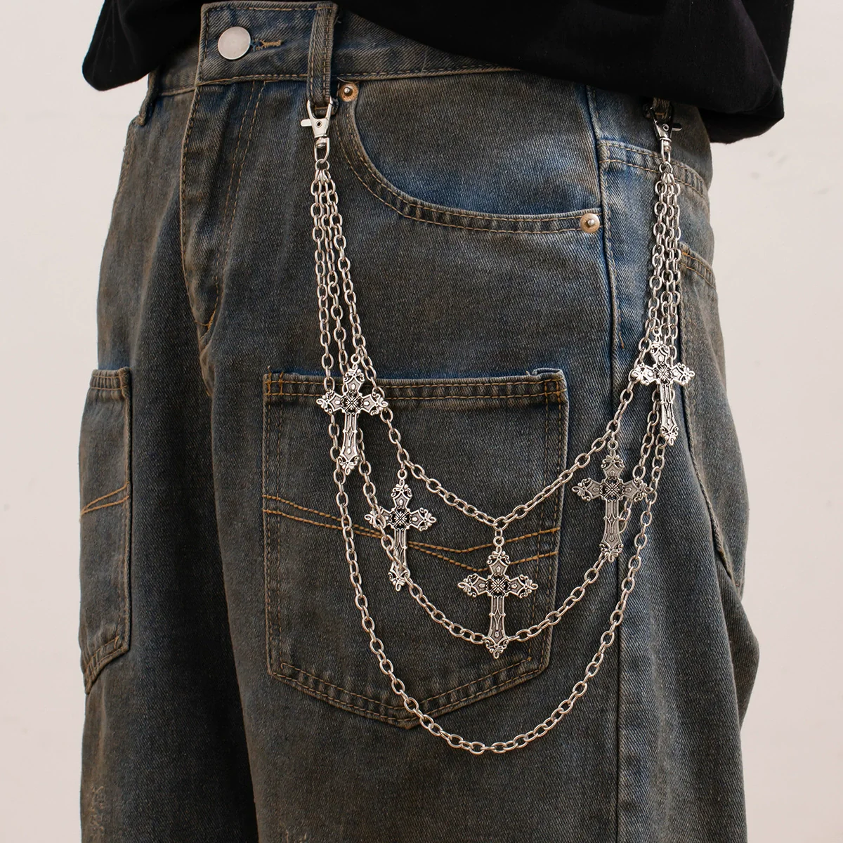 Pants Chain Alloy Minimalist Multilayer Chain Boys' Fashion Jeans Accessories - Image 2