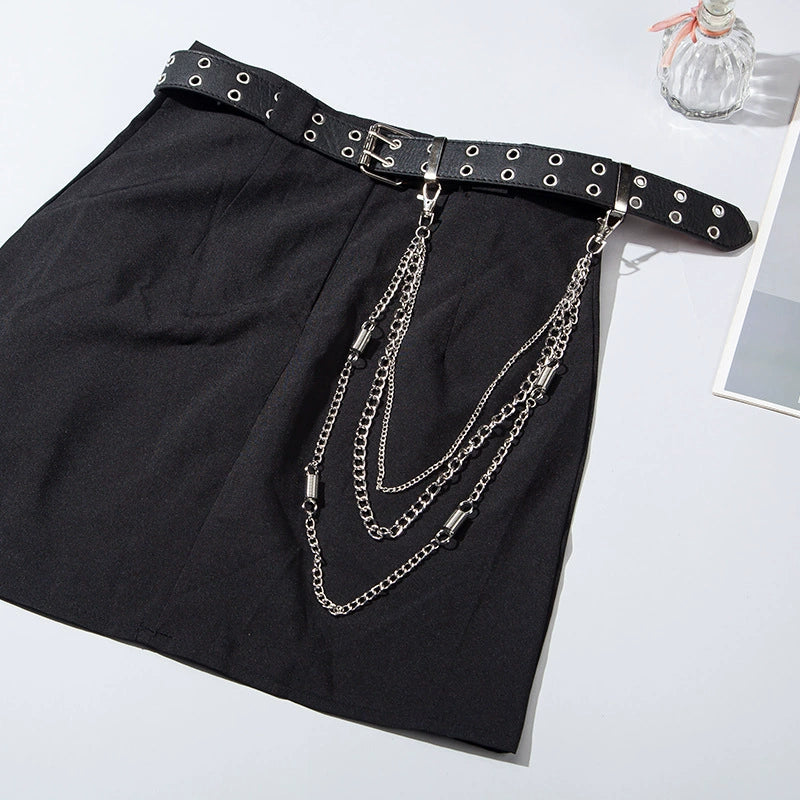 Pants Chain Imitation Leather Doublerow Butterfly Cross Hip Hop Punk Style - Image 2