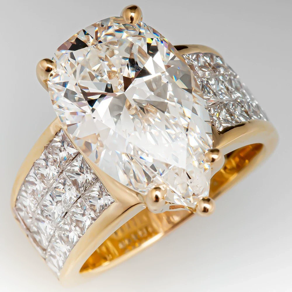Pear Shaped Zircon Inlaid Copper Ring For Women - Image 3