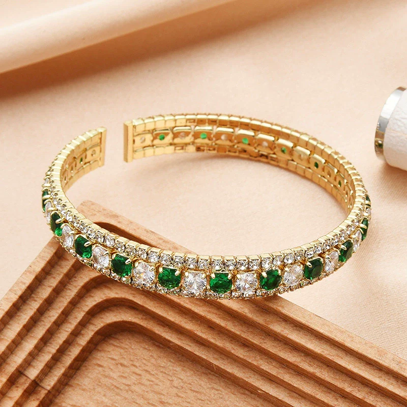 Pearl And Titanium Steel Double Layer Diamond Bracelet Fashionable Light Luxury Niche Jewelry For Women - Image 5
