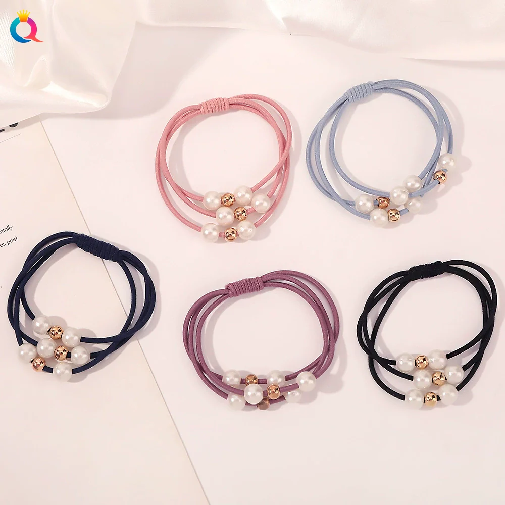 Pearl Beaded Braided Handmade Hair Rope Hair Ring Hair Accessories