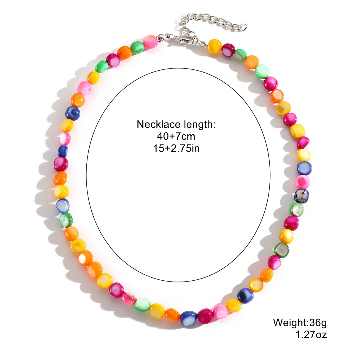 Pearl Beaded Necklace With Geometric Design And Electroplating Treatment For Women - Image 15