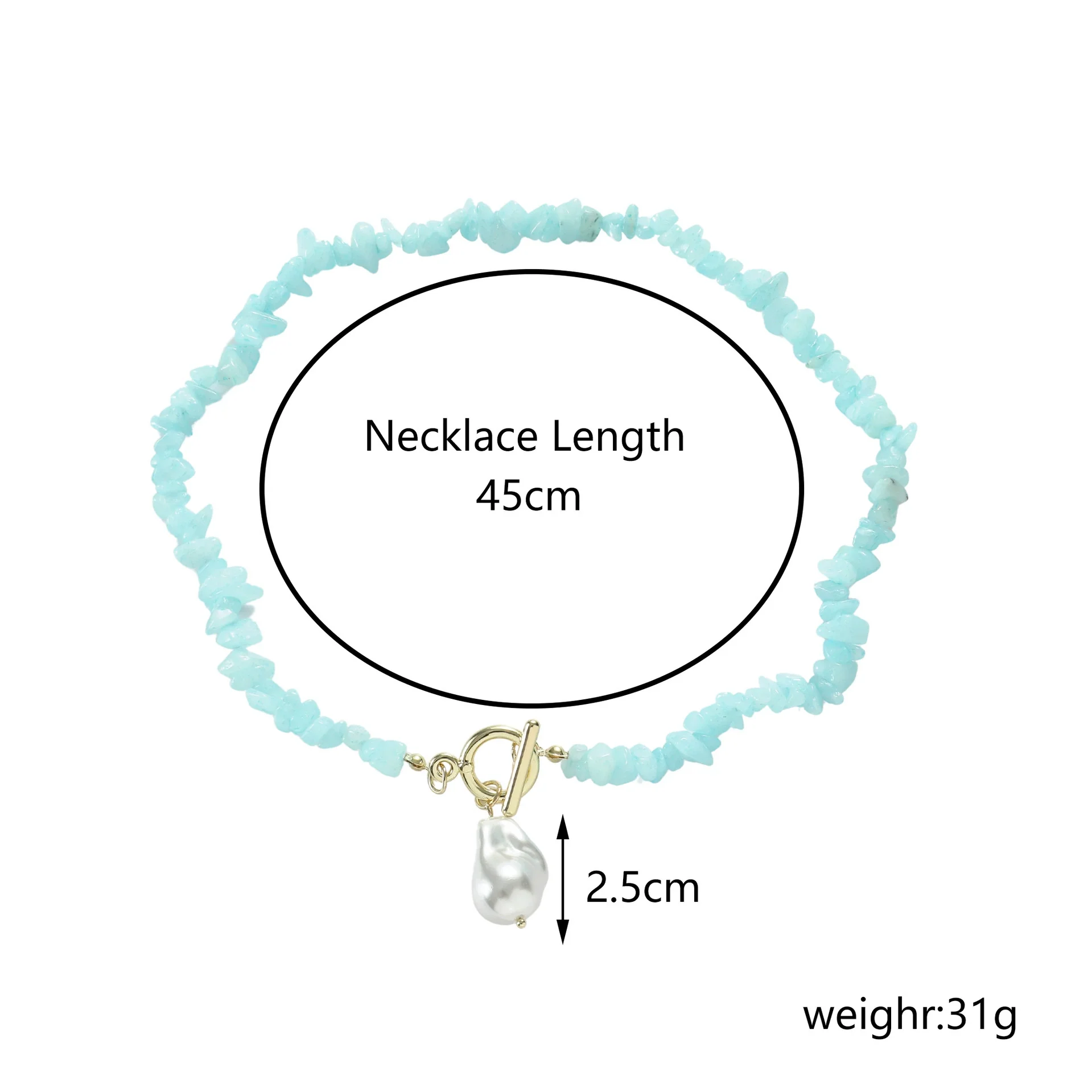 Pearl Beaded Necklace With Geometric Design And Electroplating Treatment For Women - Image 18
