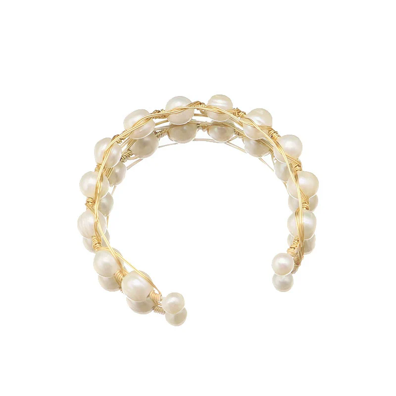 Pearl Bracelet Retro Geometric Style Electroplating Design - Image 5