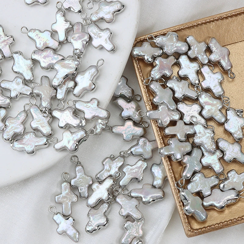 Pearl Cross Copper Gold Plated Small Accessories For Diy - Image 6