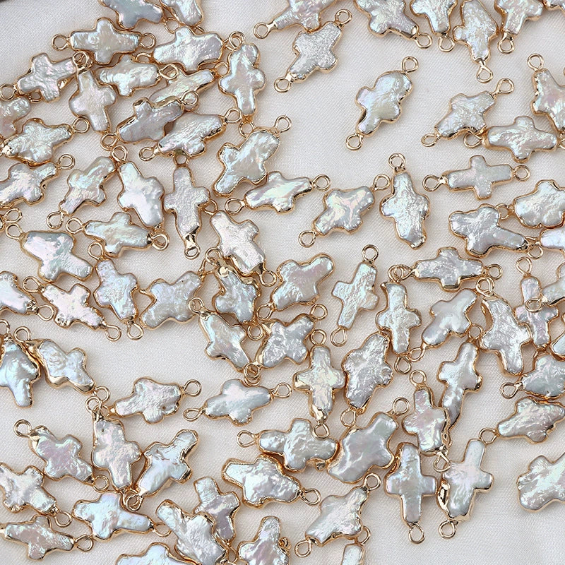 Pearl Cross Copper Gold Plated Small Accessories For Diy - Image 9