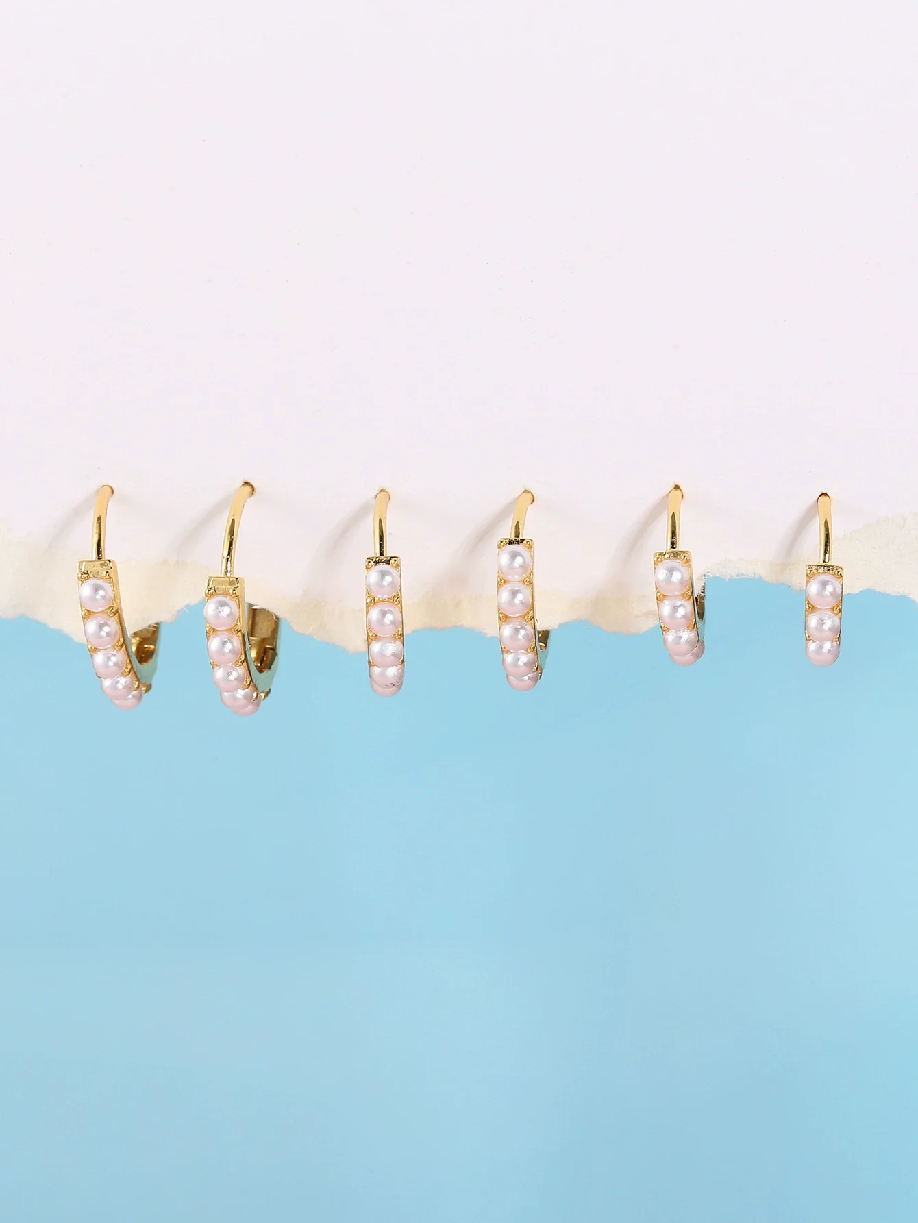 Pearl Ear Buckle Earrings Ecofriendly Brass Letters Numbers Text Pattern Electroplating Real Gold Plating Niche Style Women's - Image 4