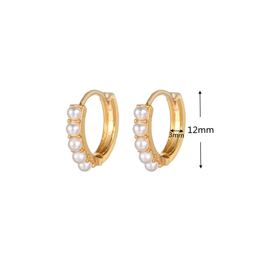 Pearl Ear Buckle Earrings Ecofriendly Brass Letters Numbers Text Pattern Electroplating Real Gold Plating Niche Style Women's - Image 6