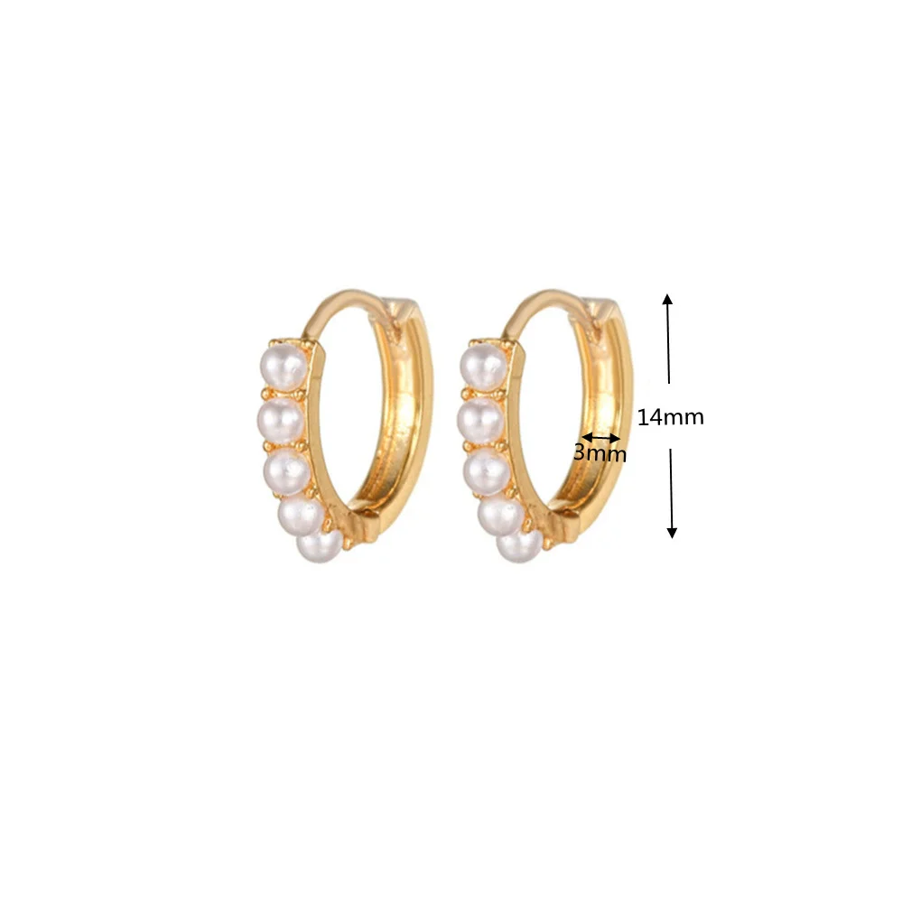 Pearl Ear Buckle Earrings Ecofriendly Brass Letters Numbers Text Pattern Electroplating Real Gold Plating Niche Style Women's - Image 7