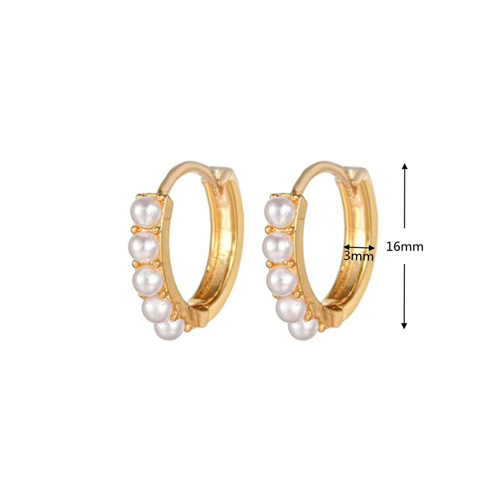 Pearl Ear Buckle Earrings Ecofriendly Brass Letters Numbers Text Pattern Electroplating Real Gold Plating Niche Style Women's - Image 8