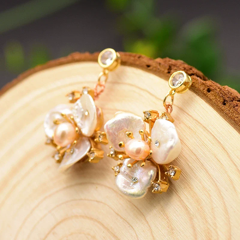 Pearl Earrings Geometric Style Electroplating Design For Women - Image 10
