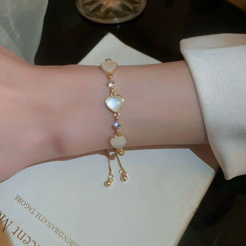 Pearl Flower Light Luxury Women's Bracelet Real Gold Electroplated - Image 2