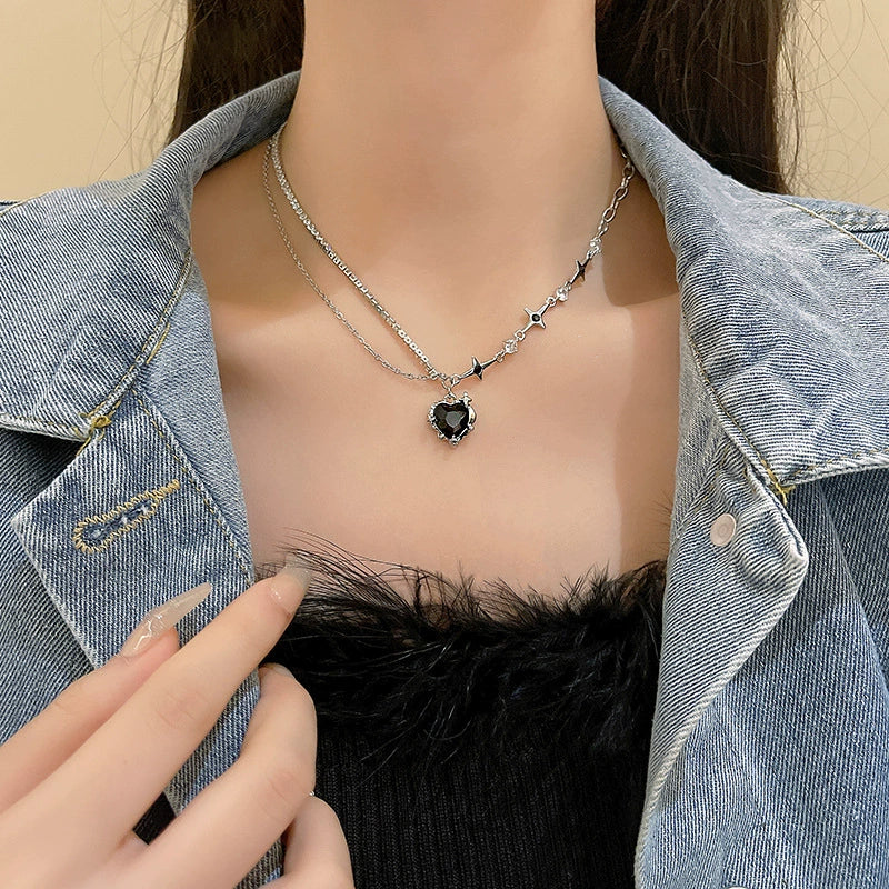 Pearl Necklace Alloy Metal Electroplated Heart Bow Geometric Style Women's Titanium Steel Jewelry - Image 18
