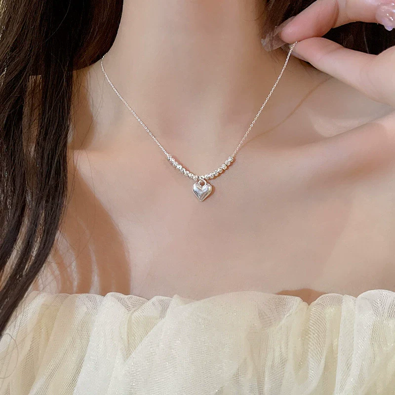Pearl Necklace Alloy Metal Electroplated Heart Bow Geometric Style Women's Titanium Steel Jewelry - Image 19