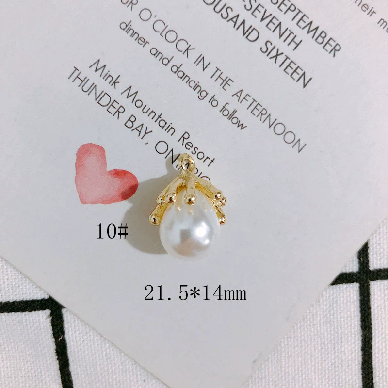 Pearl Rhinestone Metal Electroplated Pendant Crown Bow Earrings Necklace Accessories Handmade - Image 14