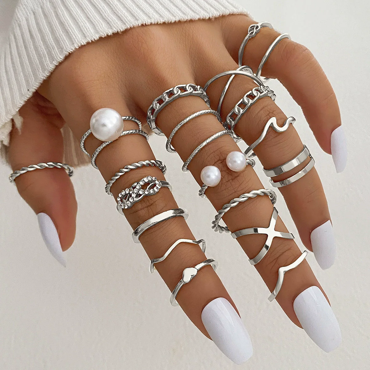 Pearl Ring Gold Alloy Creative Butterfly Love Jewelry For Women - Image 7