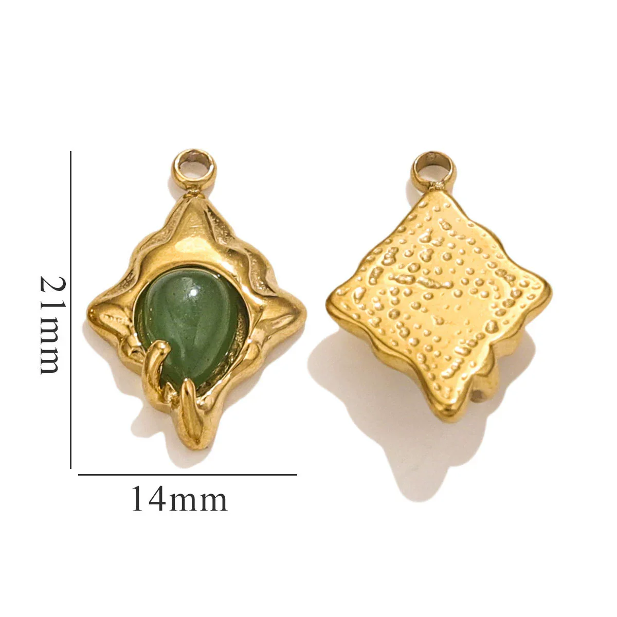 Pendant Accessories Natural Stone Titanium Steel Plated 18K True Gold Electroplating Stainless Steel Niche Style - Image 8