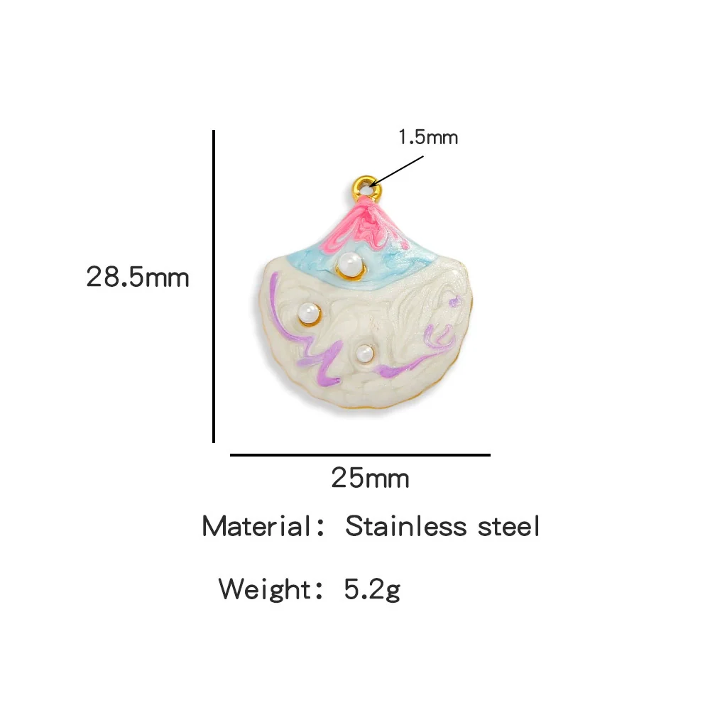 Pendant Accessories Stainless Steel Oildropped Shell Ocean Series - Image 15