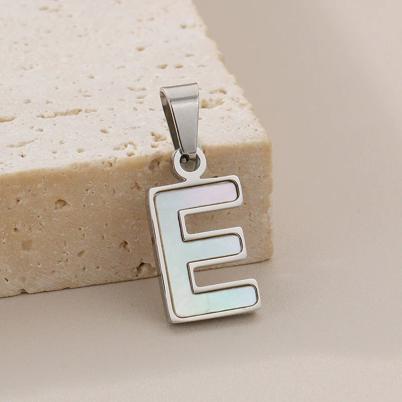 Pendant Accessories Women's Fresh And Sweet Stainless Steel With White Shell And English Letters - Image 10