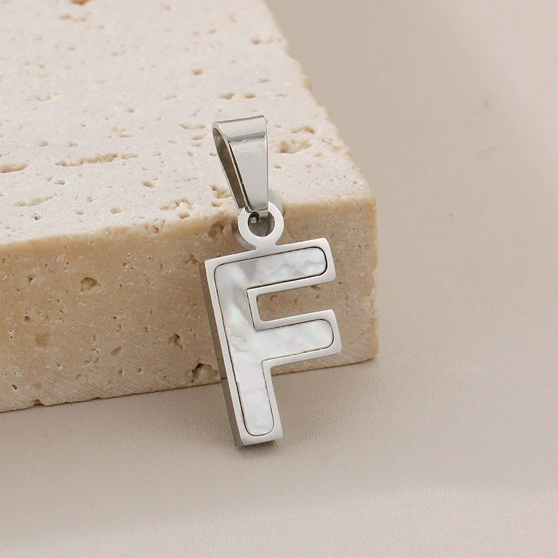 Pendant Accessories Women's Fresh And Sweet Stainless Steel With White Shell And English Letters - Image 11