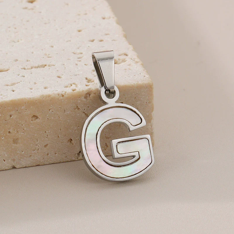 Pendant Accessories Women's Fresh And Sweet Stainless Steel With White Shell And English Letters - Image 12