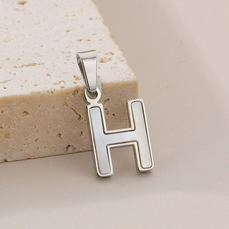Pendant Accessories Women's Fresh And Sweet Stainless Steel With White Shell And English Letters - Image 13