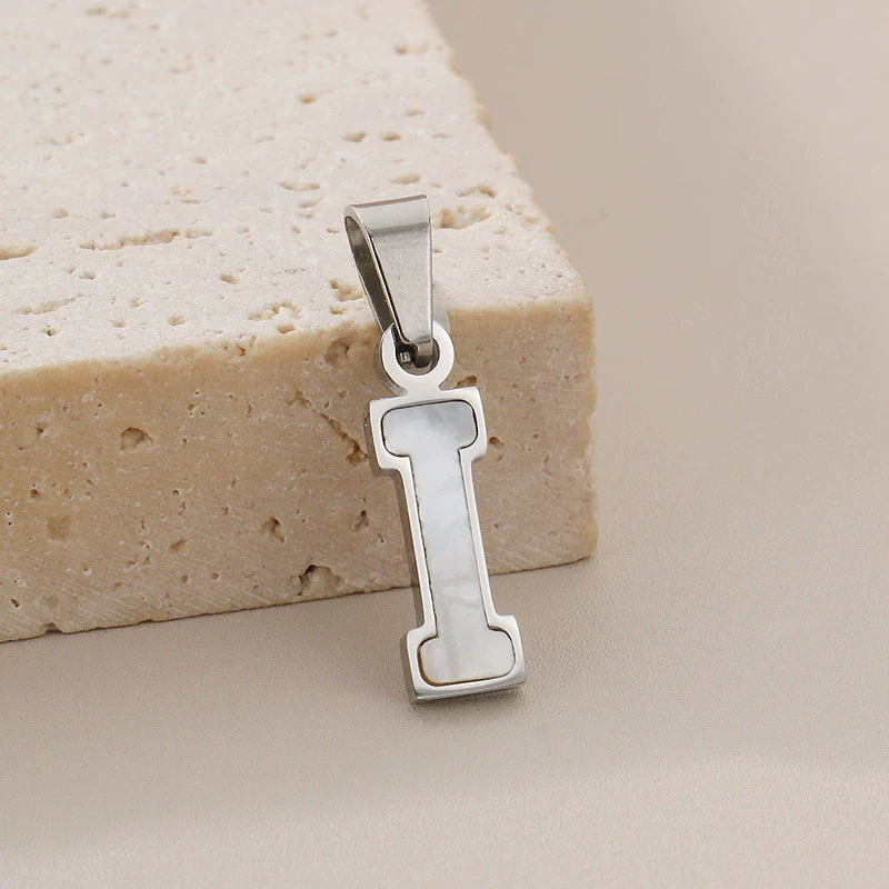 Pendant Accessories Women's Fresh And Sweet Stainless Steel With White Shell And English Letters - Image 14