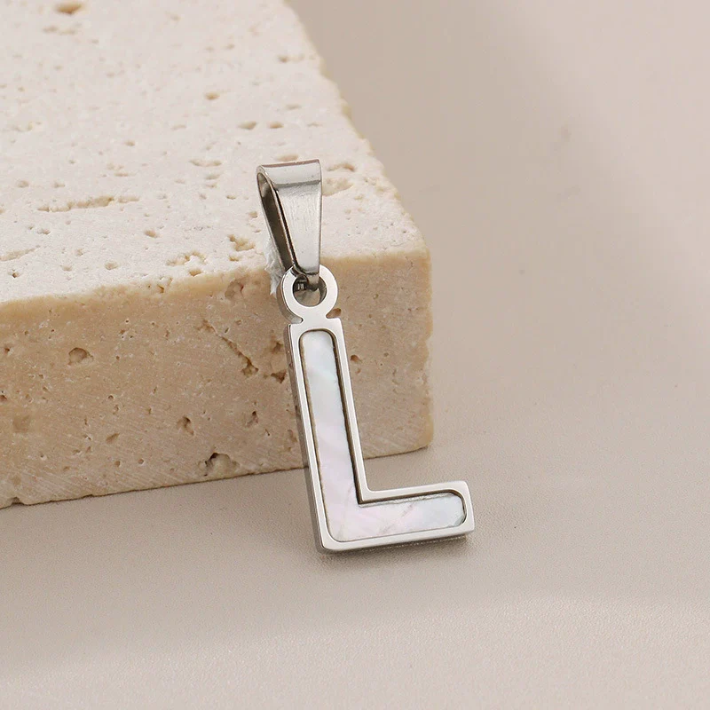 Pendant Accessories Women's Fresh And Sweet Stainless Steel With White Shell And English Letters - Image 17