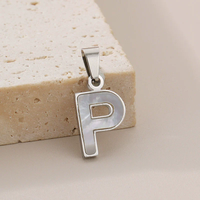 Pendant Accessories Women's Fresh And Sweet Stainless Steel With White Shell And English Letters - Image 21