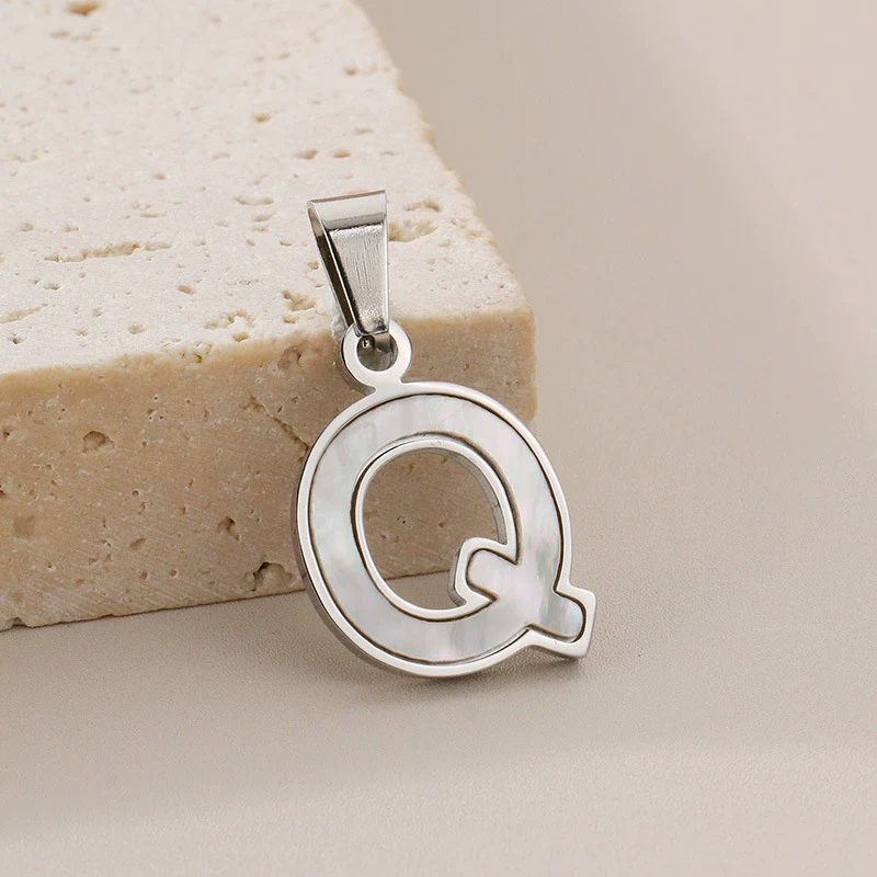 Pendant Accessories Women's Fresh And Sweet Stainless Steel With White Shell And English Letters - Image 22