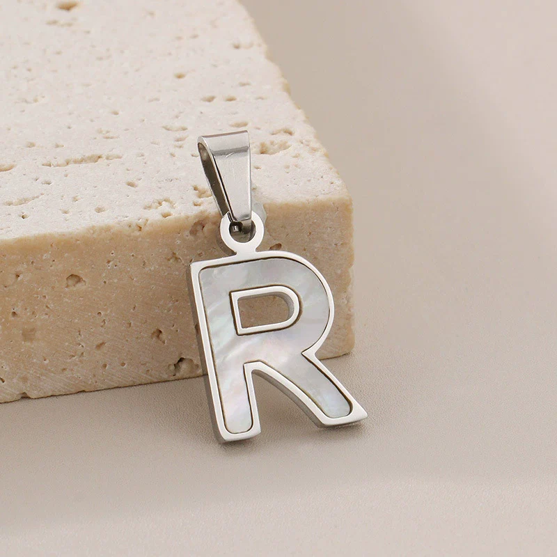Pendant Accessories Women's Fresh And Sweet Stainless Steel With White Shell And English Letters - Image 23