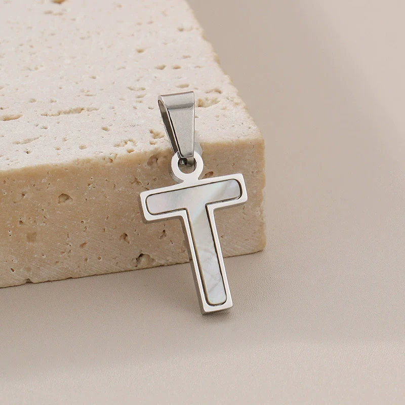 Pendant Accessories Women's Fresh And Sweet Stainless Steel With White Shell And English Letters - Image 25