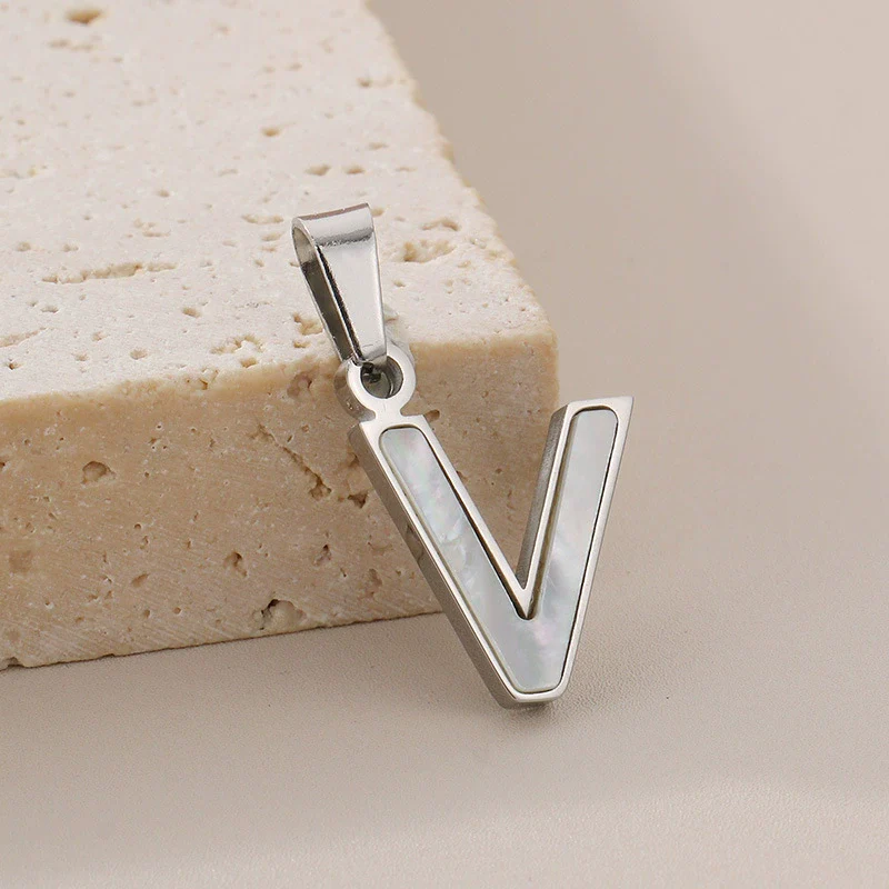 Pendant Accessories Women's Fresh And Sweet Stainless Steel With White Shell And English Letters - Image 27