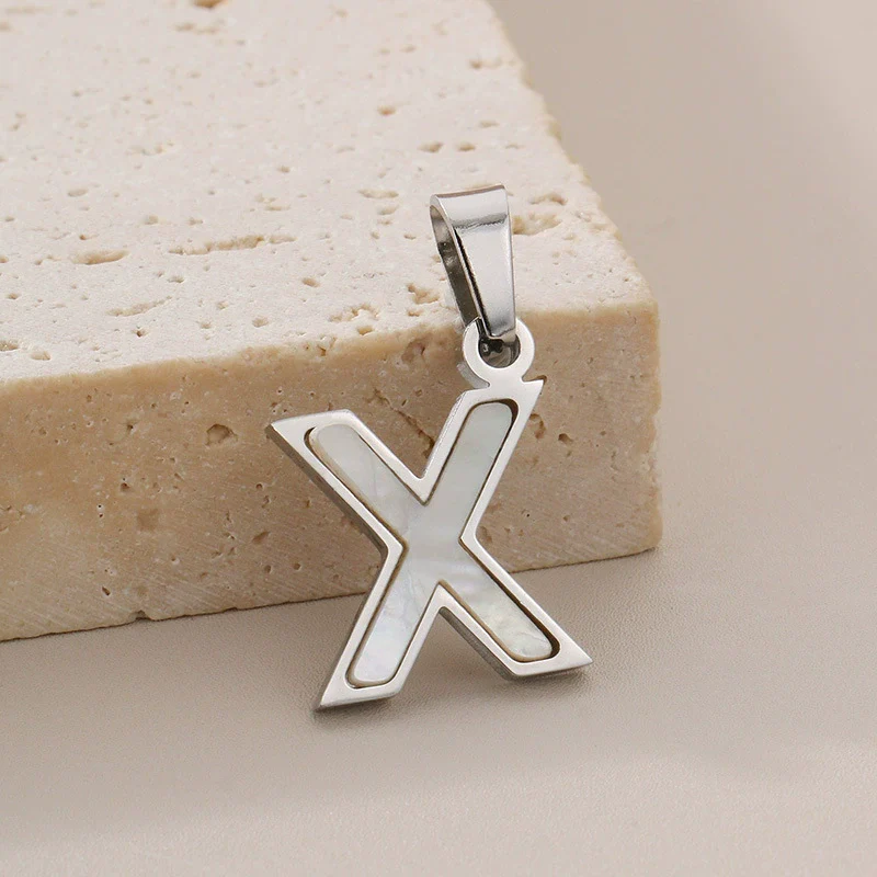 Pendant Accessories Women's Fresh And Sweet Stainless Steel With White Shell And English Letters - Image 29