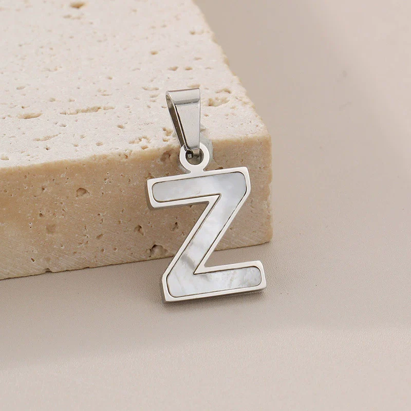 Pendant Accessories Women's Fresh And Sweet Stainless Steel With White Shell And English Letters - Image 31