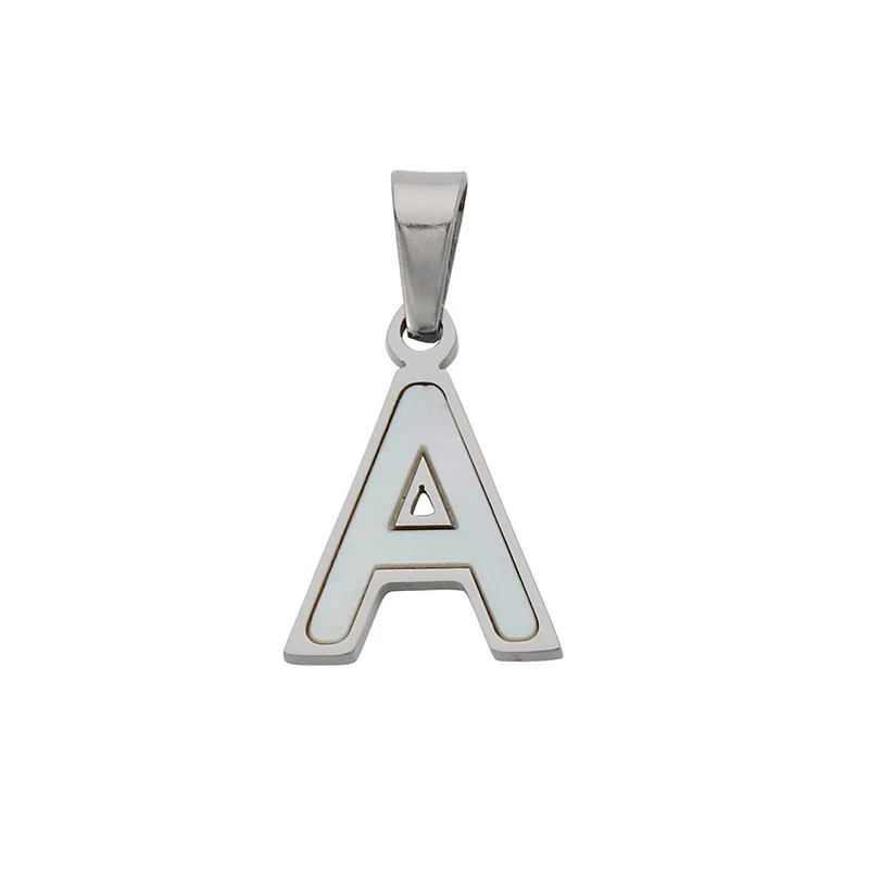 Pendant Accessories Women's Fresh And Sweet Stainless Steel With White Shell And English Letters - Image 5