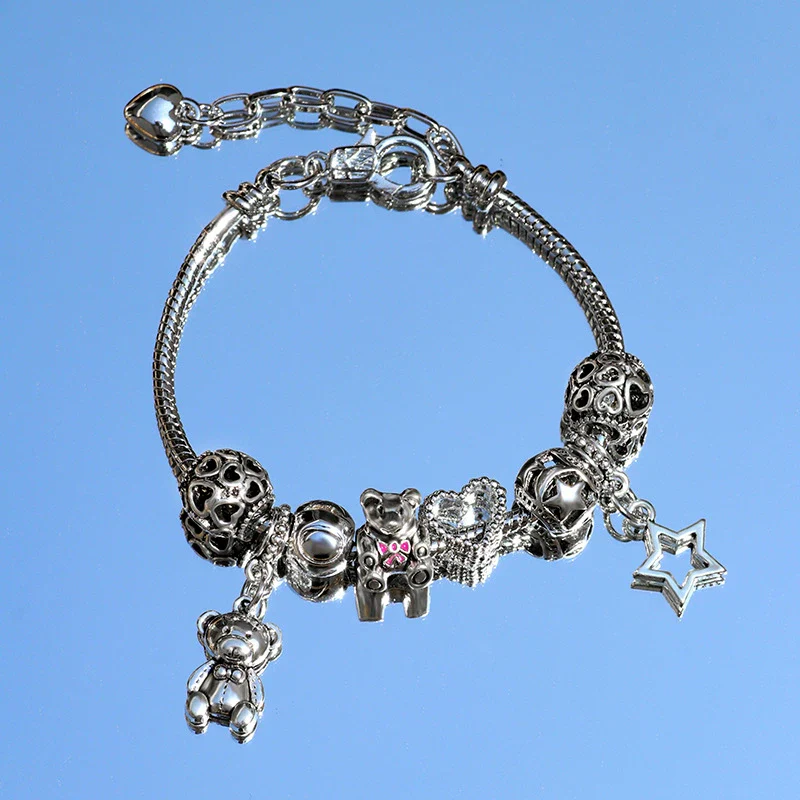 Pendant Bracelet Zinc Alloy Wave Heart Shape Cartoon Characters Electroplated Diy Handmade For Child Unisex - Image 2