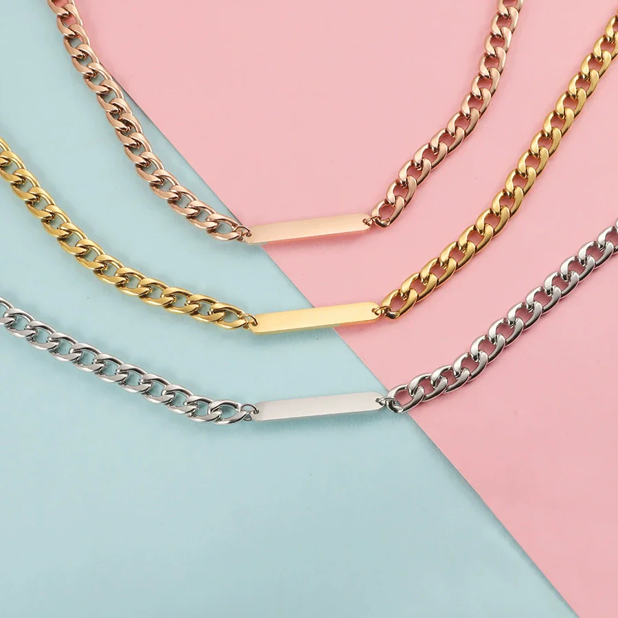 Pendant Chain Hip Hop Cold Style Niche Ushape Cuban Chain Stainless Steel Titanium Steel Electroplating