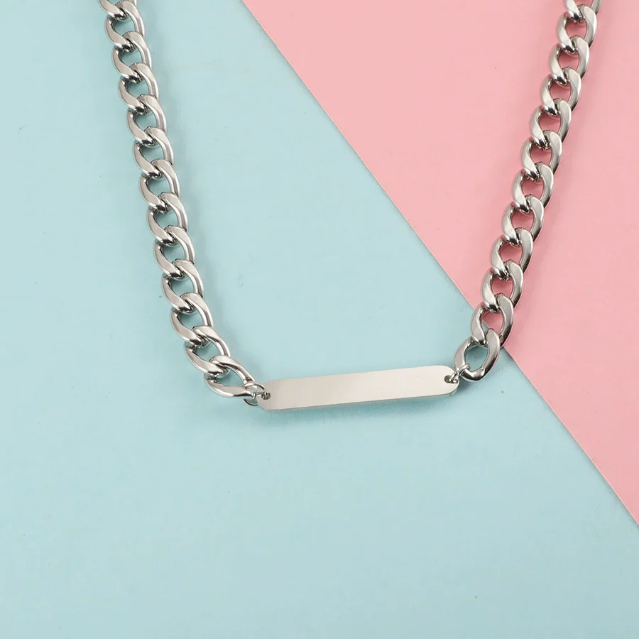 Pendant Chain Hip Hop Cold Style Niche Ushape Cuban Chain Stainless Steel Titanium Steel Electroplating - Image 6