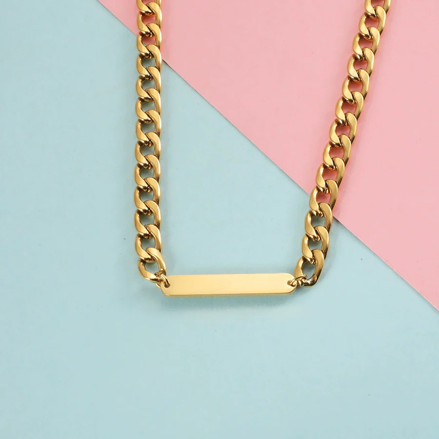 Pendant Chain Hip Hop Cold Style Niche Ushape Cuban Chain Stainless Steel Titanium Steel Electroplating - Image 7