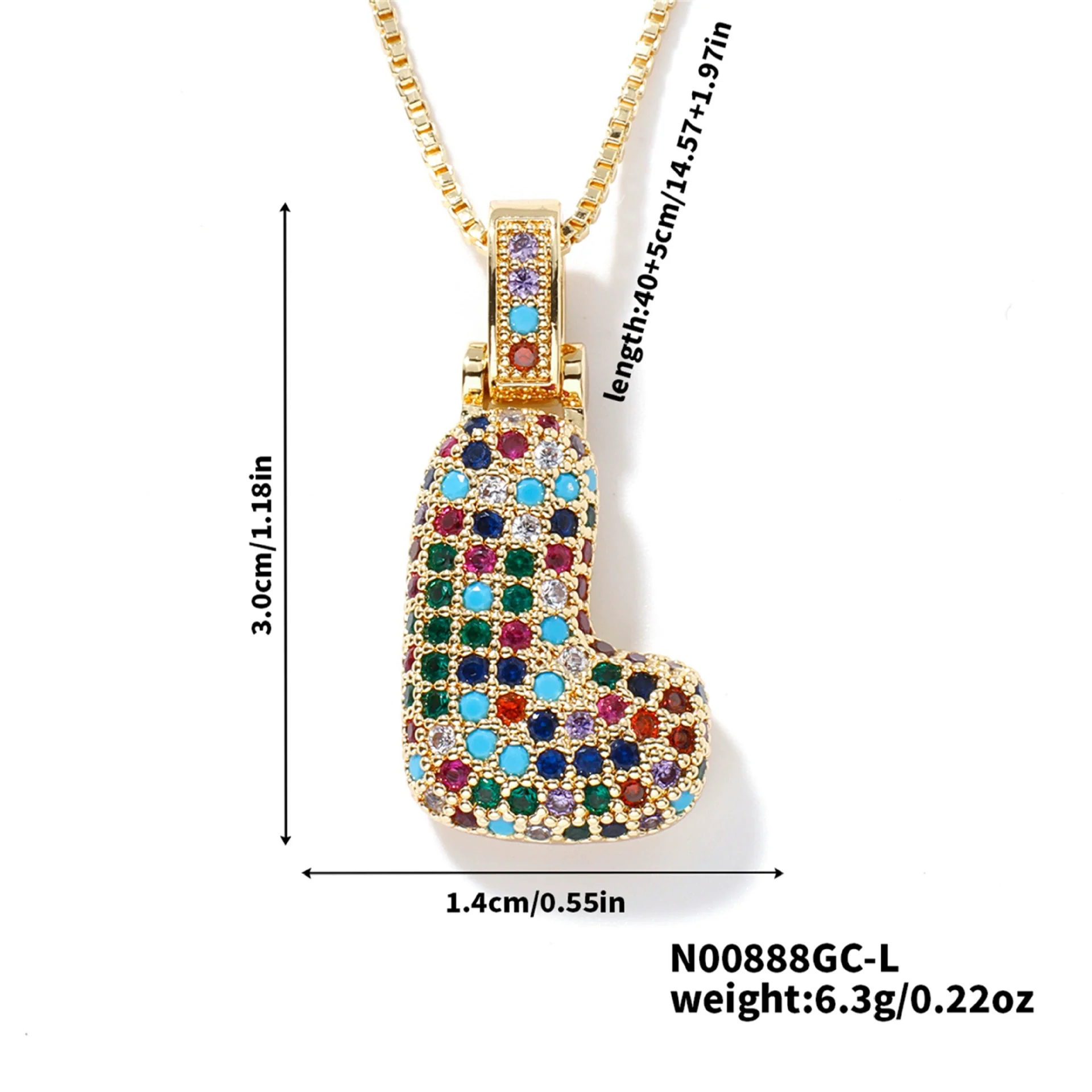 Pendant Clavicle Chain Copper Inlaid Zircon Hip Hop Style With Letter Pattern Electroplated - Image 17
