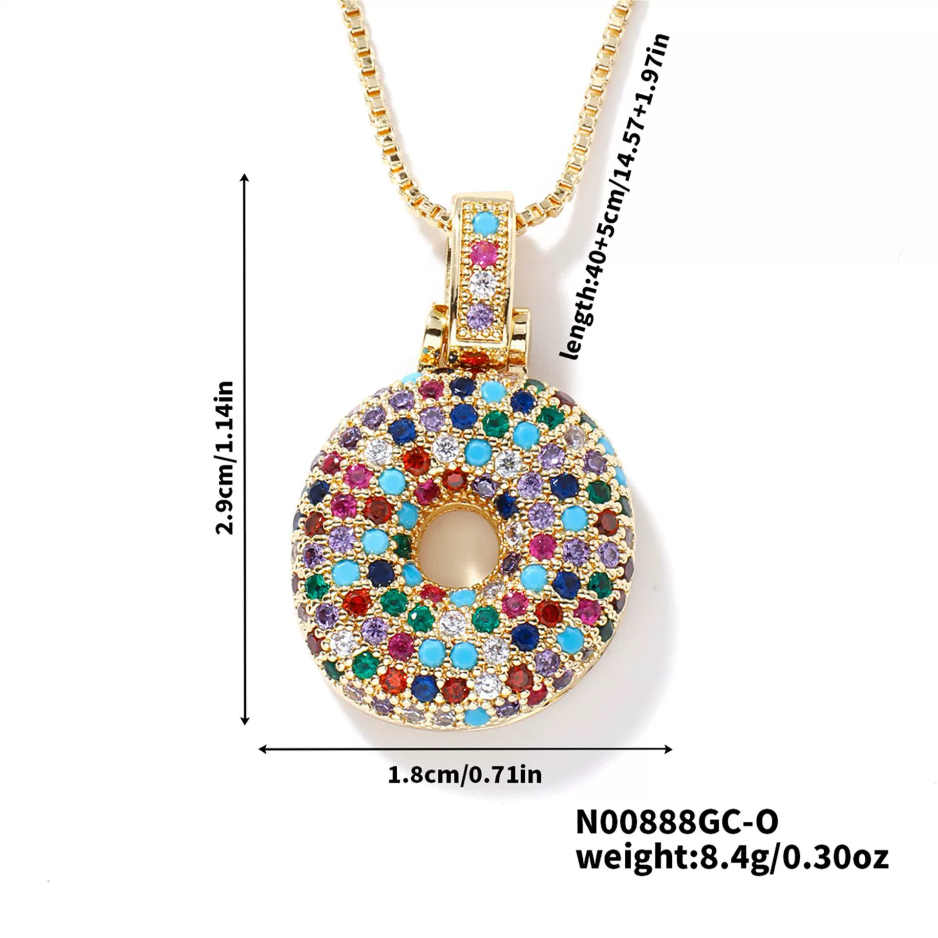 Pendant Clavicle Chain Copper Inlaid Zircon Hip Hop Style With Letter Pattern Electroplated - Image 20